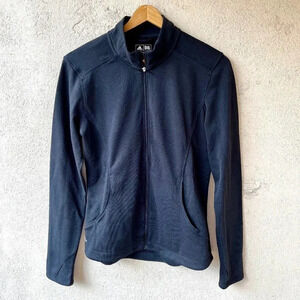 Adidas Women's Athletic Long Sleeve Zip Up Running Jacket Black Medium